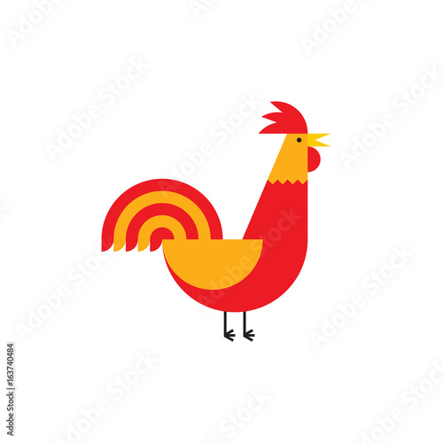Red rooster flat icon