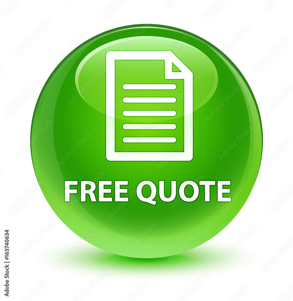 Free quote (page icon) glassy green round button Free quote (page icon) glassy green round button