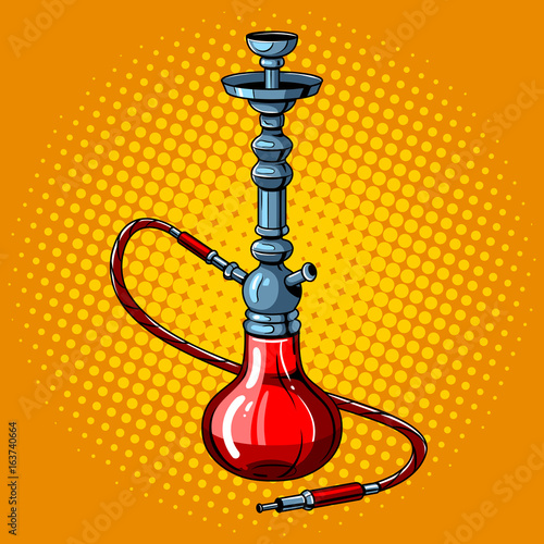 Hookah pop art style vector illustration