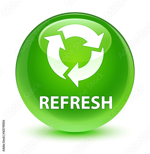 Refresh glassy green round button