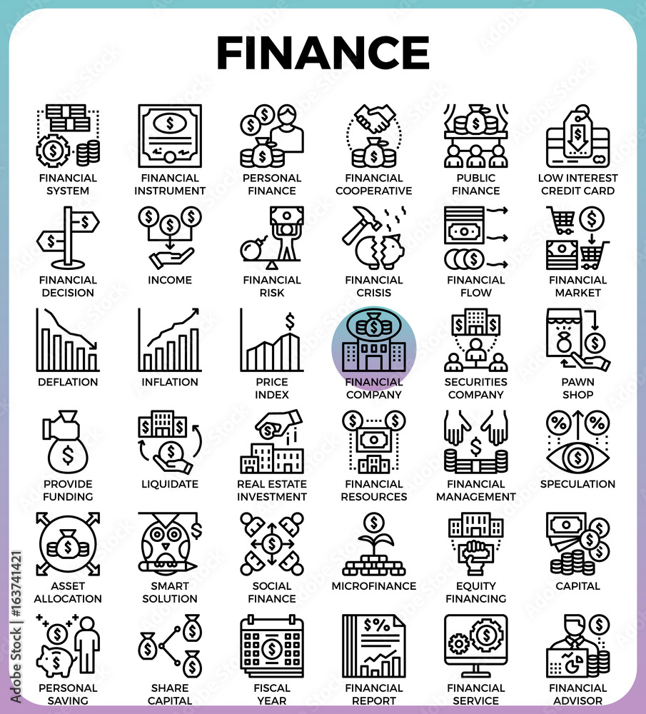 Finance line icons