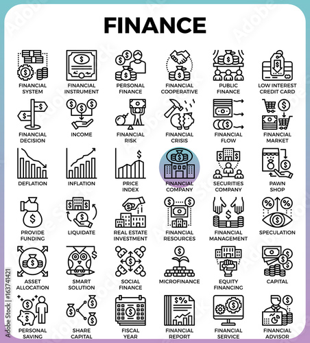 Finance line icons