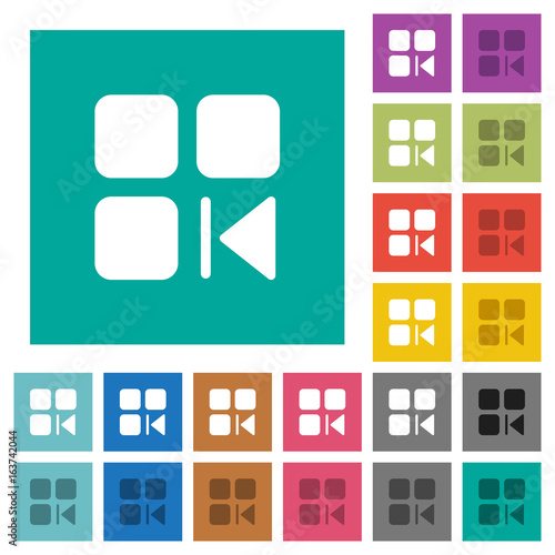Previous component square flat multi colored icons