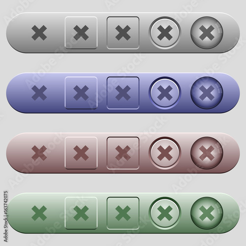 Cancel icons on horizontal menu bars