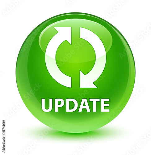 Update glassy green round button