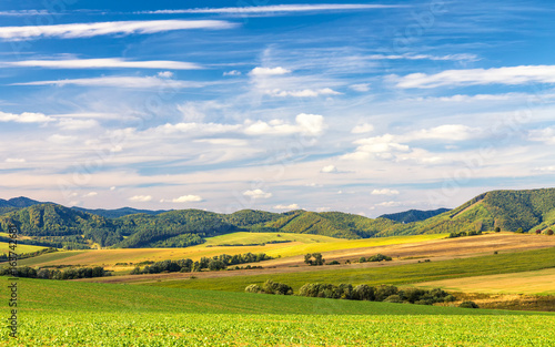 Country landscape in northern Slovakia, Rajec Valley area.