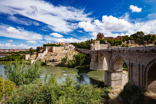 Panoramic view of Toledo Spain on a summer day