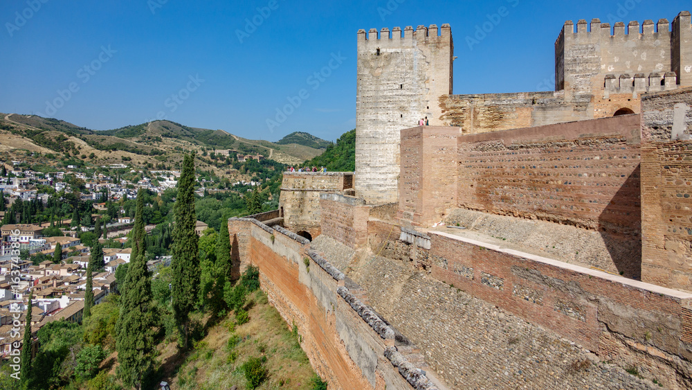 Wide angle view of Alhambra and Albaicin
