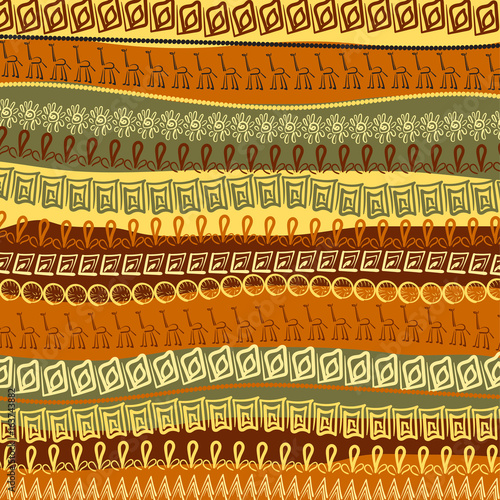 Hand-drawn abstract pattern in African style