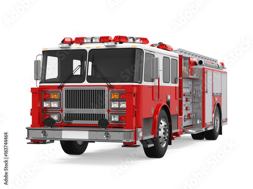 Valokuva Fire Rescue Truck Isolated