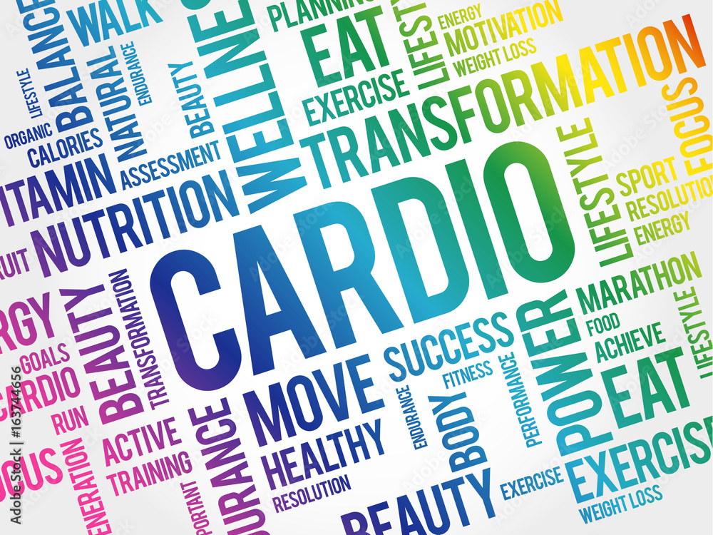CARDIO word cloud collage, health concept background CARDIO word cloud collage, health concept background