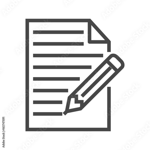 Pictogram of Note Thin Line Vector Icon. Flat icon isolated on the white background. Editable EPS file. Vector illustration. © A Oleksii