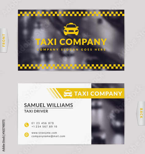 Business card for taxi company.
