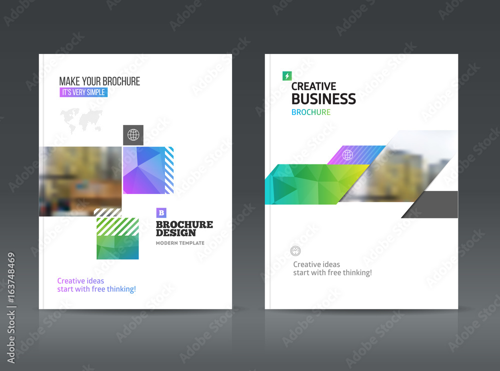 Abstract business Brochure design vector template in A4 size. 