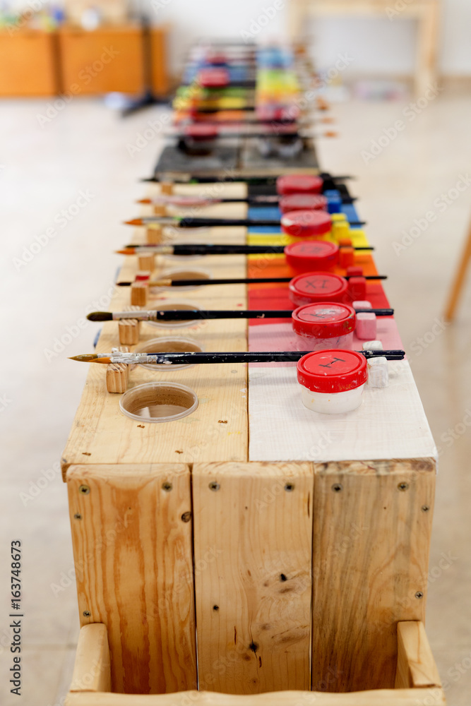 Naklejka premium Details of an art room for children