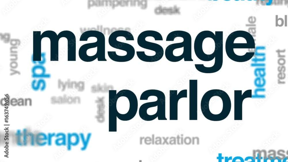 Massage parlor animated word cloud, text design animation. Massage parlor animated word cloud, text design animation.
