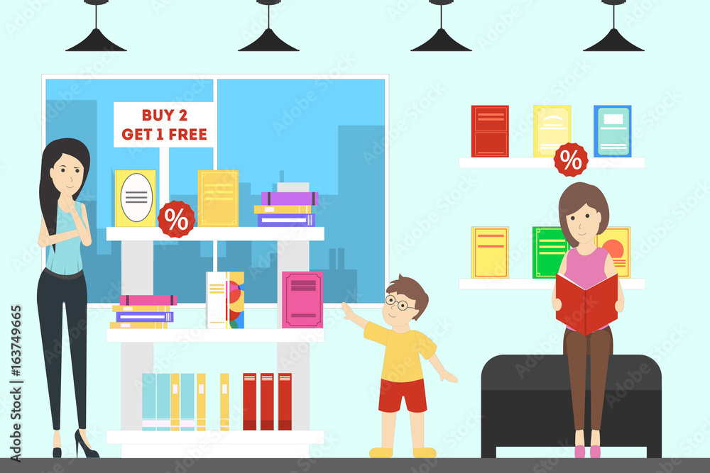 Book store illustration. Book store illustration.