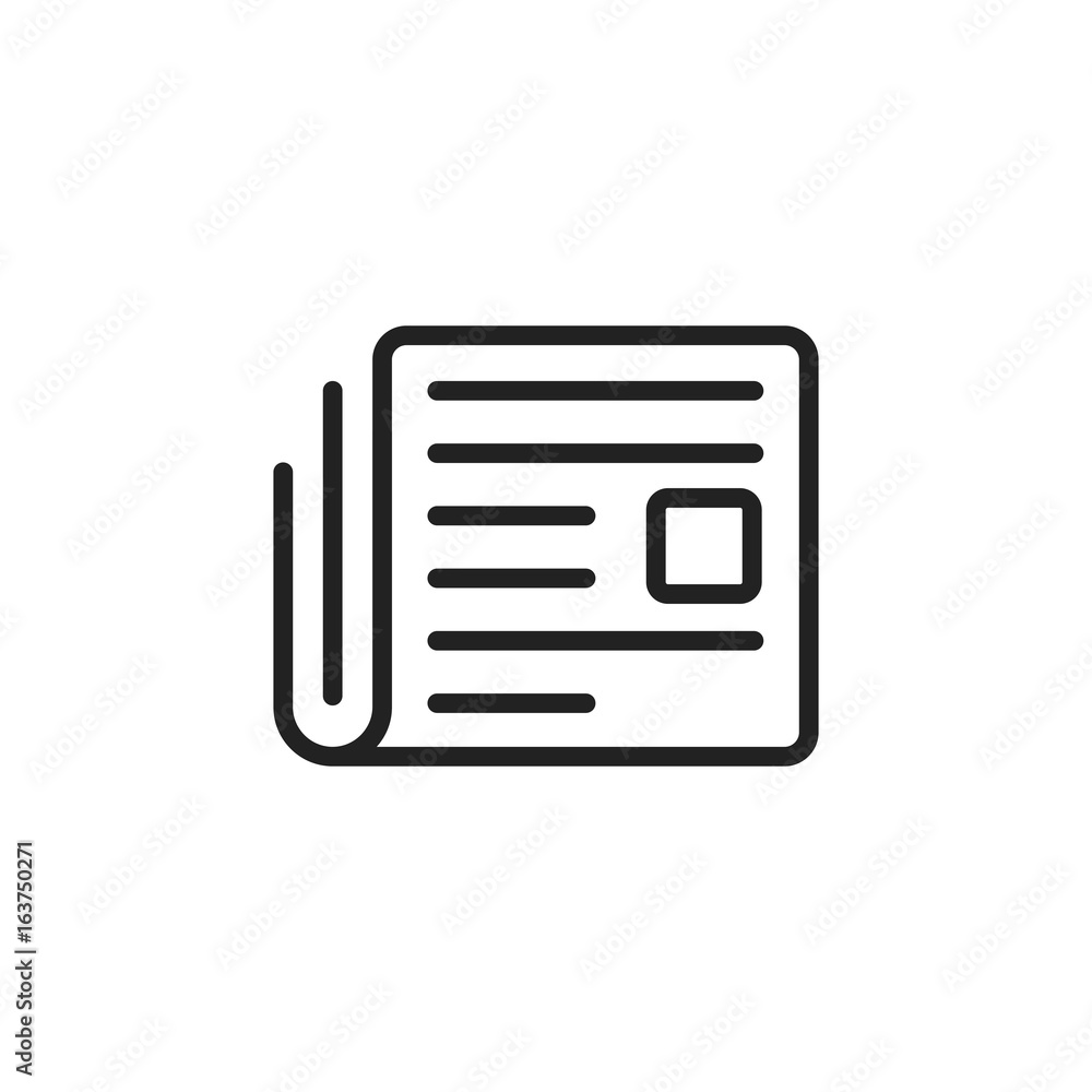 Fototapeta premium Newspaper flat vector icon. News symbol logo illustration.