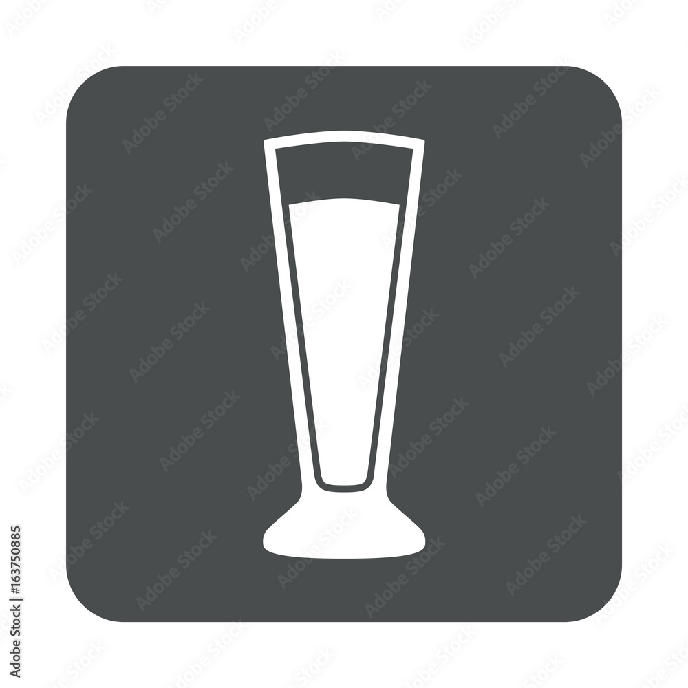Icono plano vaso cerveza ale en cuadrado gris Icono plano vaso cerveza ale en cuadrado gris