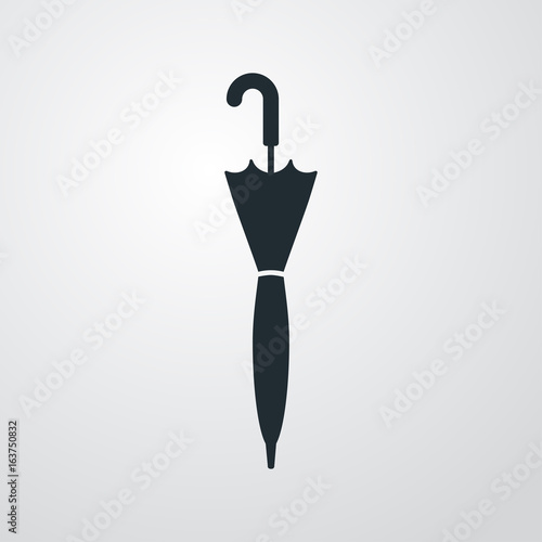 Icono plano paraguas cerrado en fondo degradado