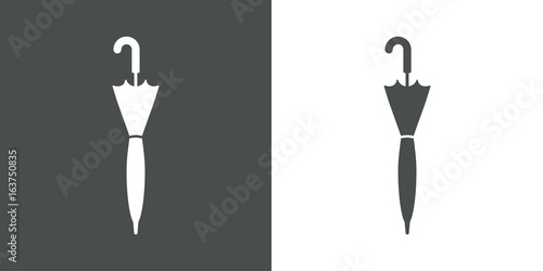 Icono plano paraguas cerrado gris