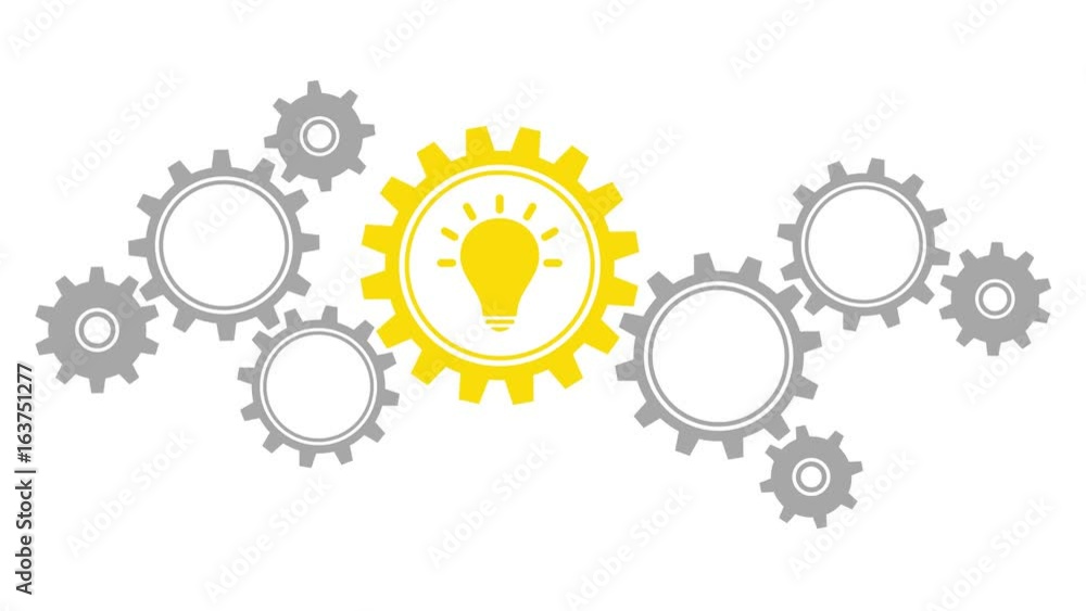 Video Gears Border Graphics Idea Bulb Grey/Yellow Video Gears Border Graphics Idea Bulb Grey/Yellow