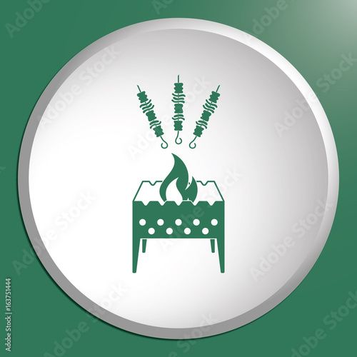 Brazier grill with kebab icon