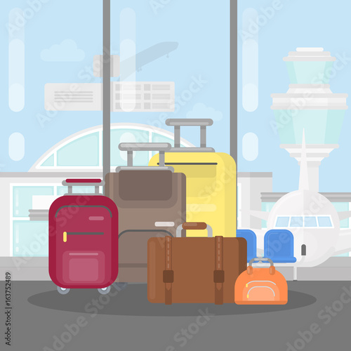 Suitcases at the airport.