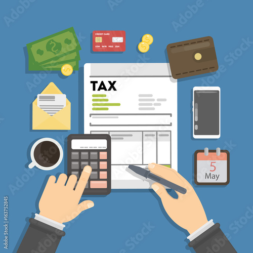 Tax calculating concept.