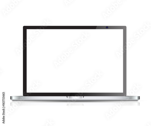 Laptop realistic vector. Modern realistic and detailed laptop