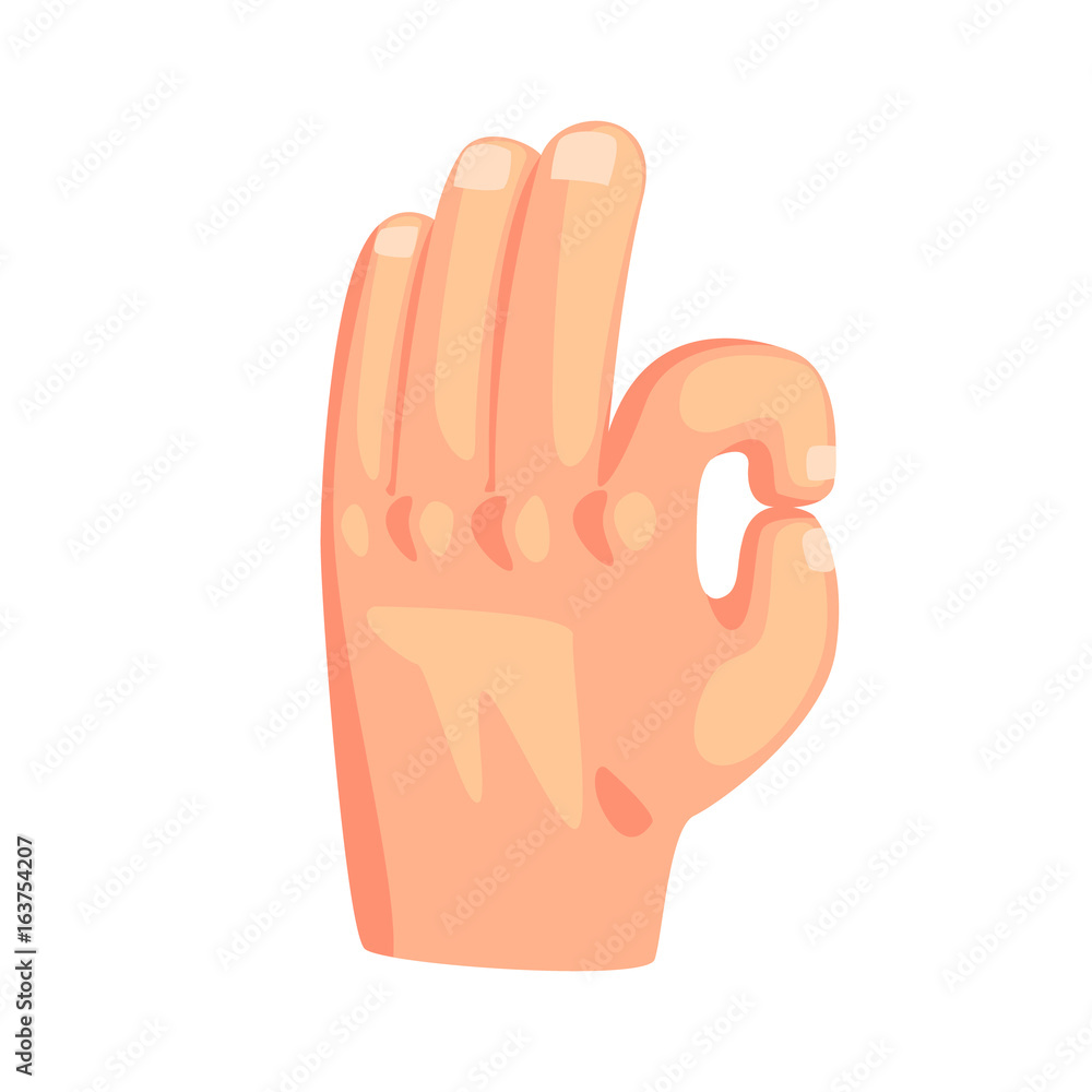 Hand showing ok sign gesture cartoon vector Illustration Hand showing ok sign gesture cartoon vector Illustration