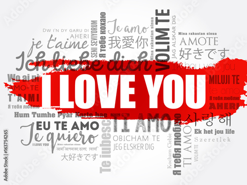 love words "I love you" in all languages of the world, word cloud background