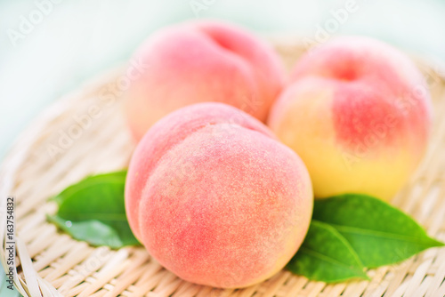Fresh Peaches on Japanese Zaru Basket