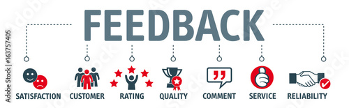 feedback banner with icons
