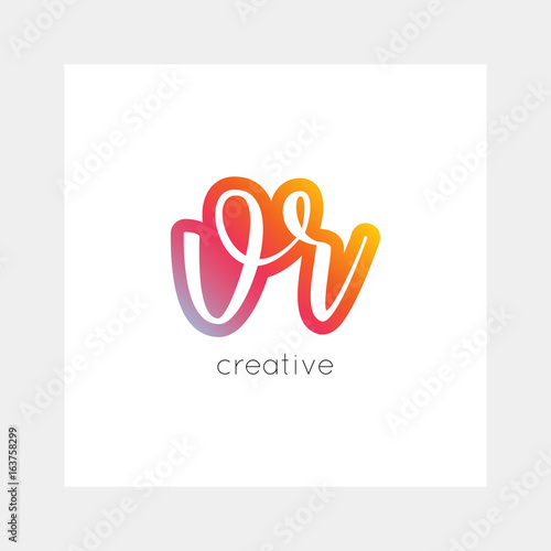 VR logo  vector. Useful as branding  app icon  alphabet combination  clip-art.