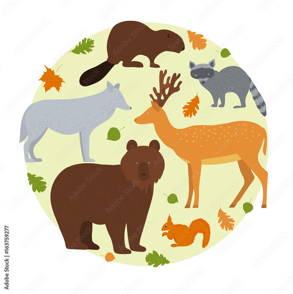 Forest animals. Vector illustration Forest animals. Vector illustration