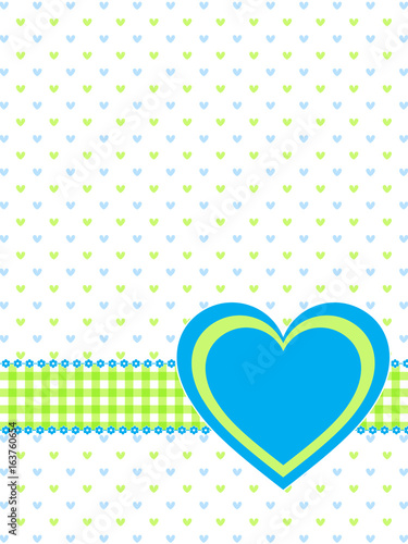 Heart design in blue and green colors