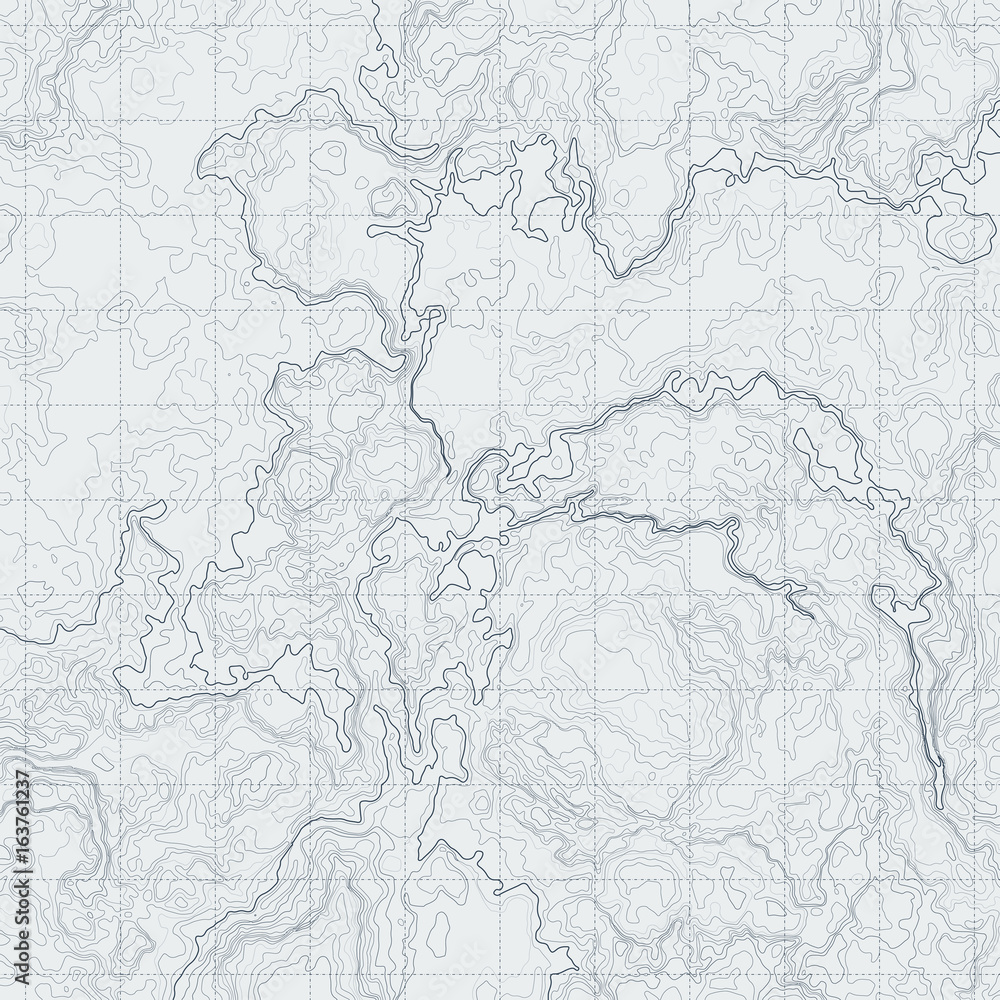 Abstract contour map with different relief. Topographic vector illustration for navigation