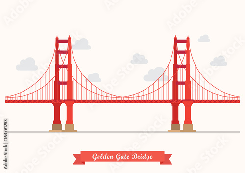 Fototapeta Naklejka Na Ścianę i Meble -  Golden Gate Bridge illustration