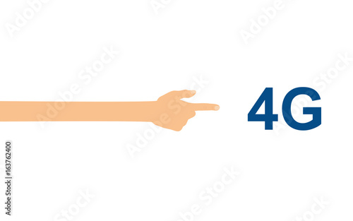 Hand zeigt auf - 4G Breitband