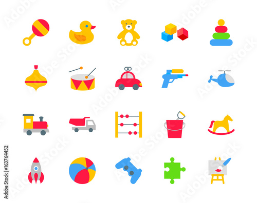 Toys set of color icons