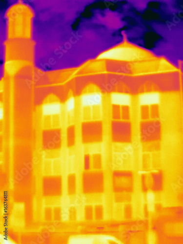Thermal image of Finsbury park mosque, Finsbury, Islington, London, UK, Europe photo