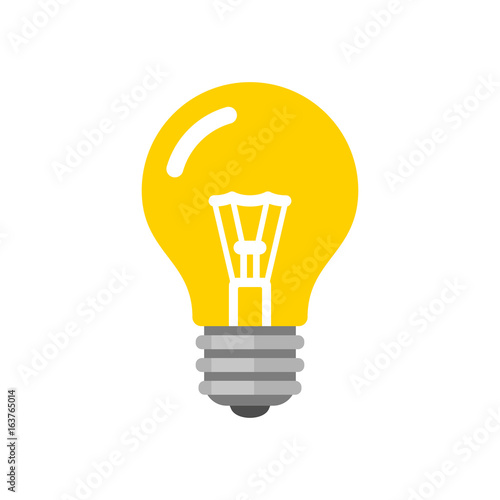 Light Bulb Icon. Flat Style Vector