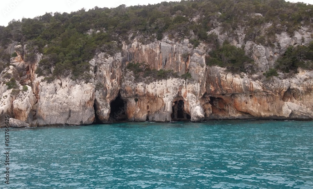 Grottes bue marino, dorgali, goloritzé, sardaigne, italie, mer, plage, falaises