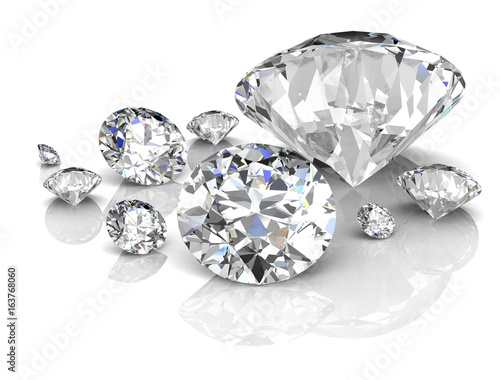 diamond on white background (high resolution 3D image) photo