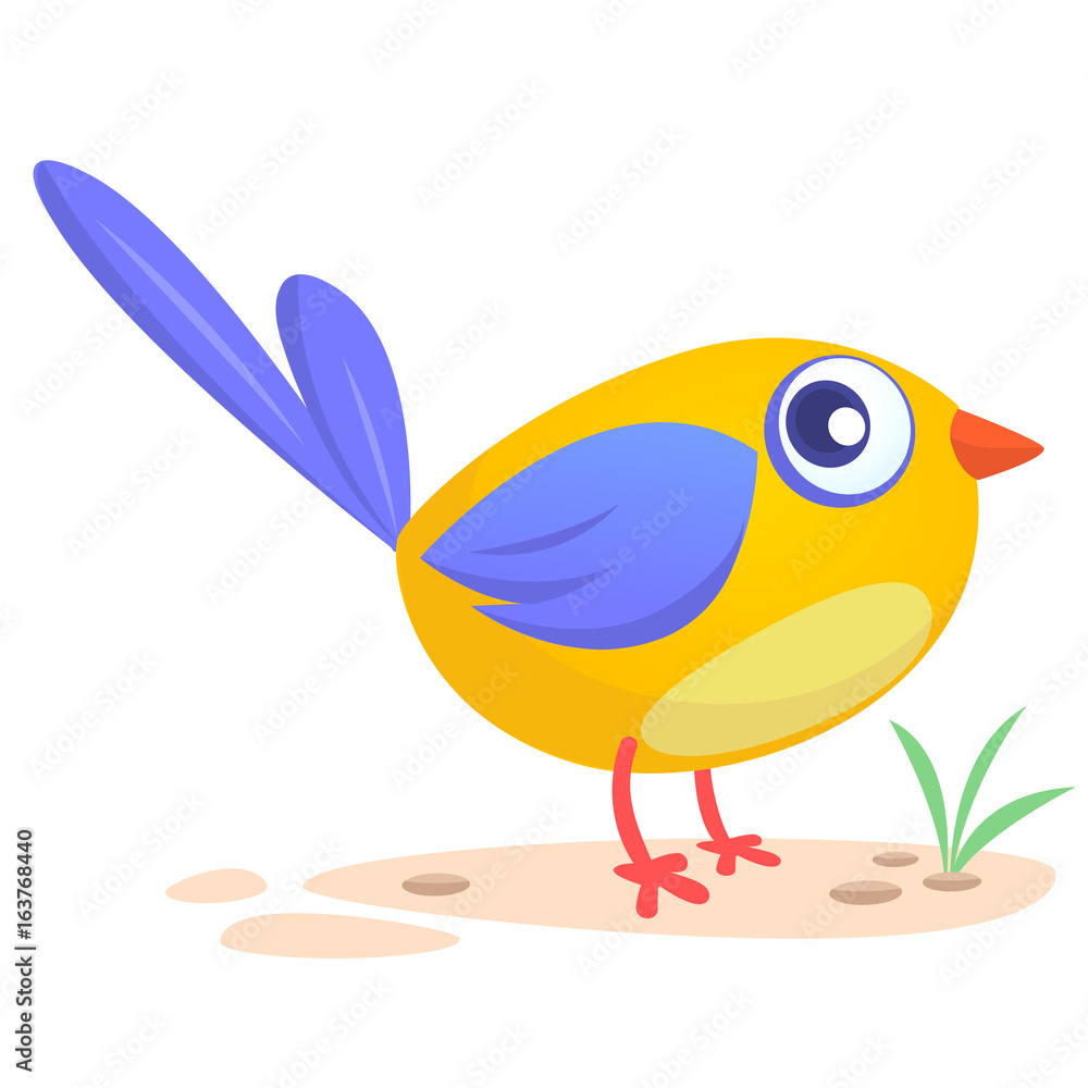 Obraz premium Cute cartoon bird. Vector illustration