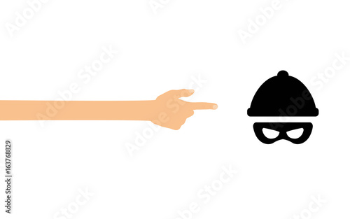 Hand zeigt auf - Dieb