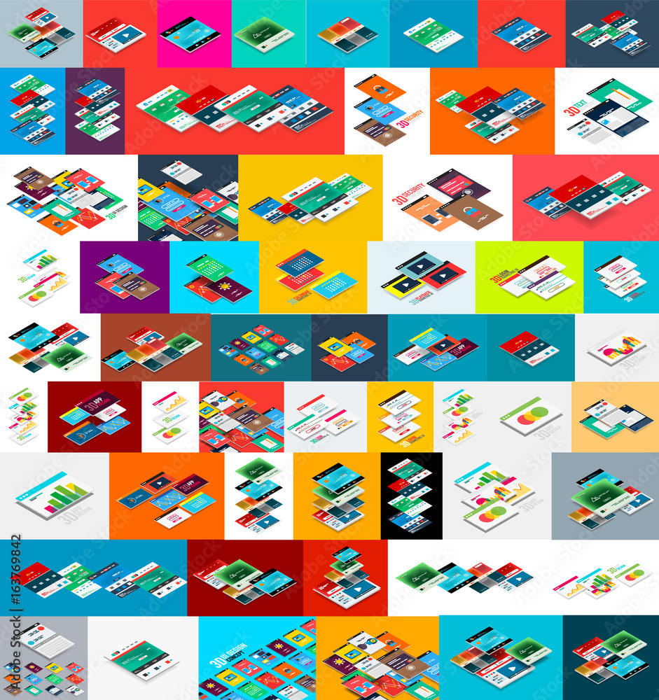 Mega collection of vector isometric app and web site development concepts Mega collection of vector isometric app and web site development concepts