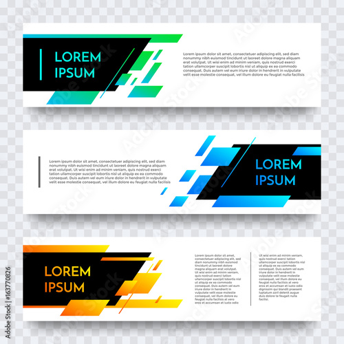 Web banner vector template of color abstract modern background