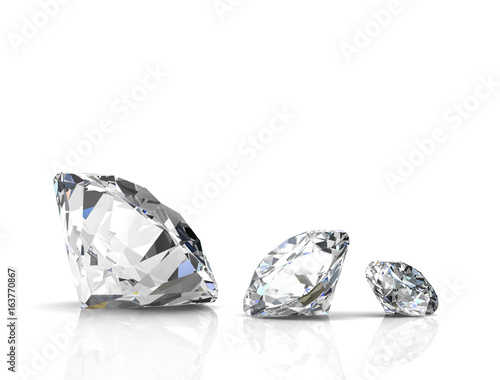 diamond on white background (high resolution 3D image)